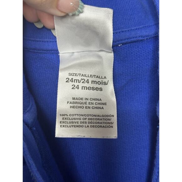 ADIDAS Baby Royal Blue One Piece Track Suit Coveralls Size 24 Month 100% Cotton - Picture 6 of 9